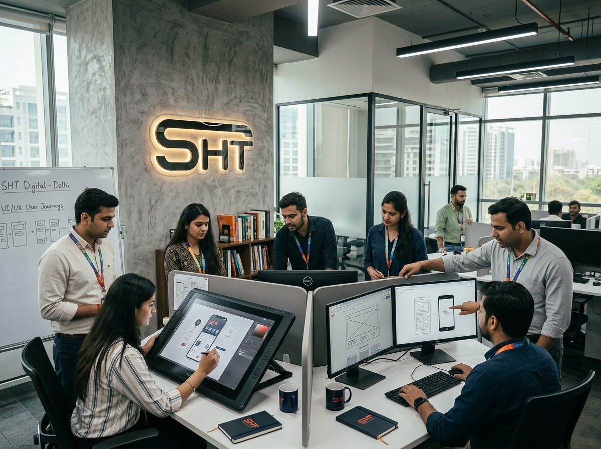 Professional web designing company in Delhi – team working on responsive website project